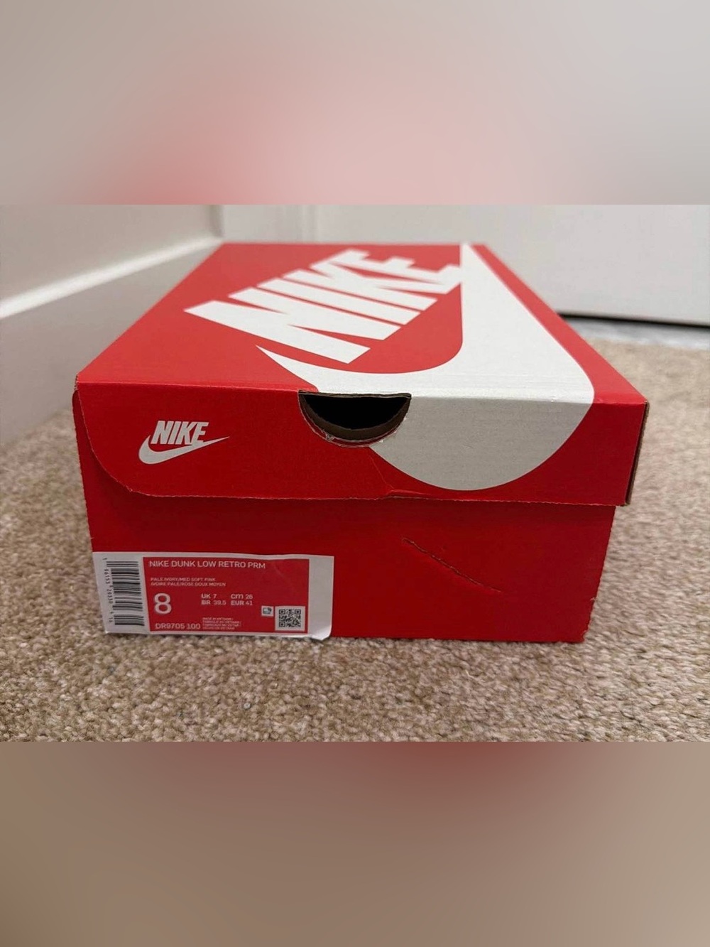 Nike Dunk Low Retro PRM (Pale Ivory/Night Maroon) - Size 8M - Picture 6 of 7